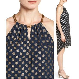 MICHAEL Michael Kors 'Bergalia' Foiled Chain Neck Trapeze Dress (Plus Size)